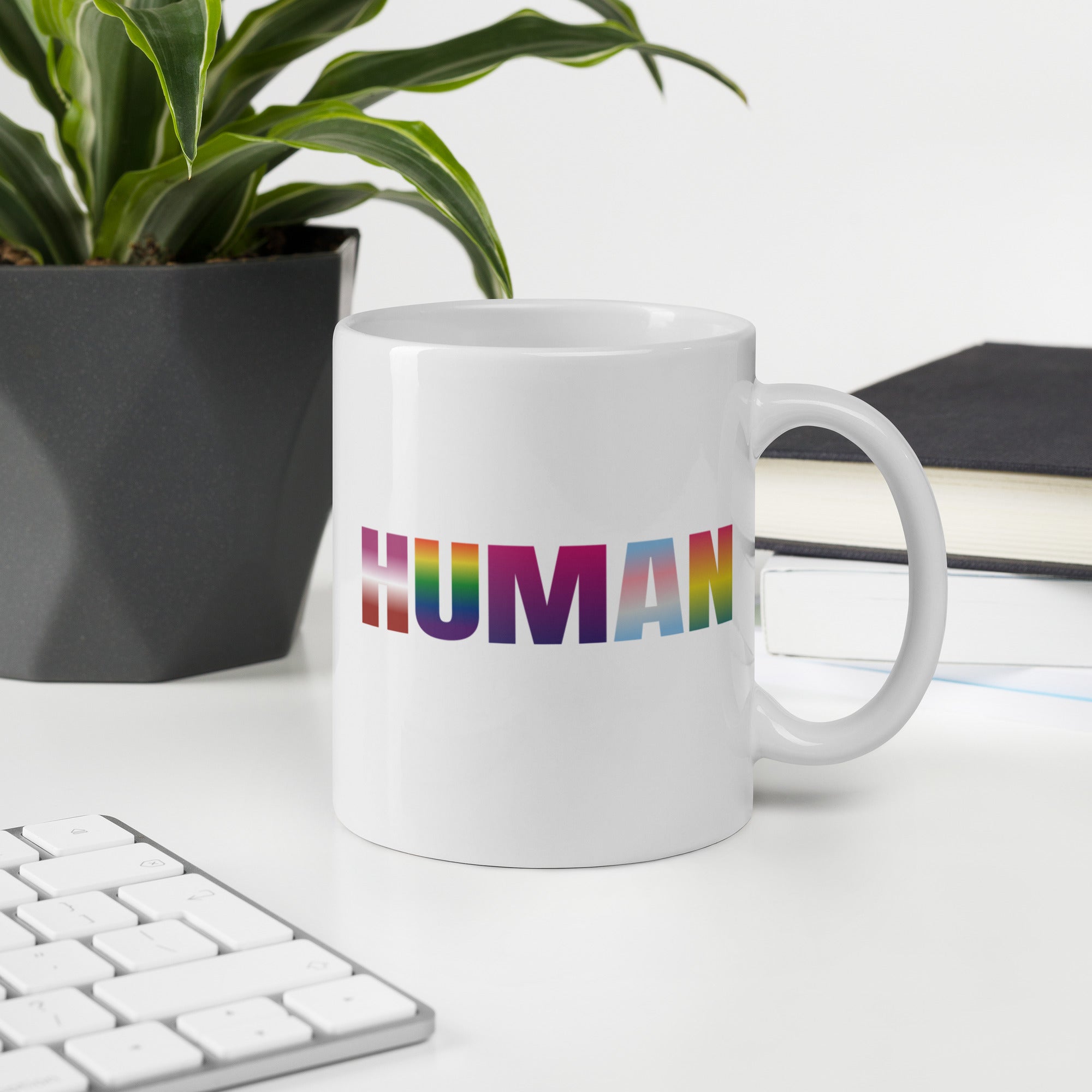 HUMAN - White Glossy Mug