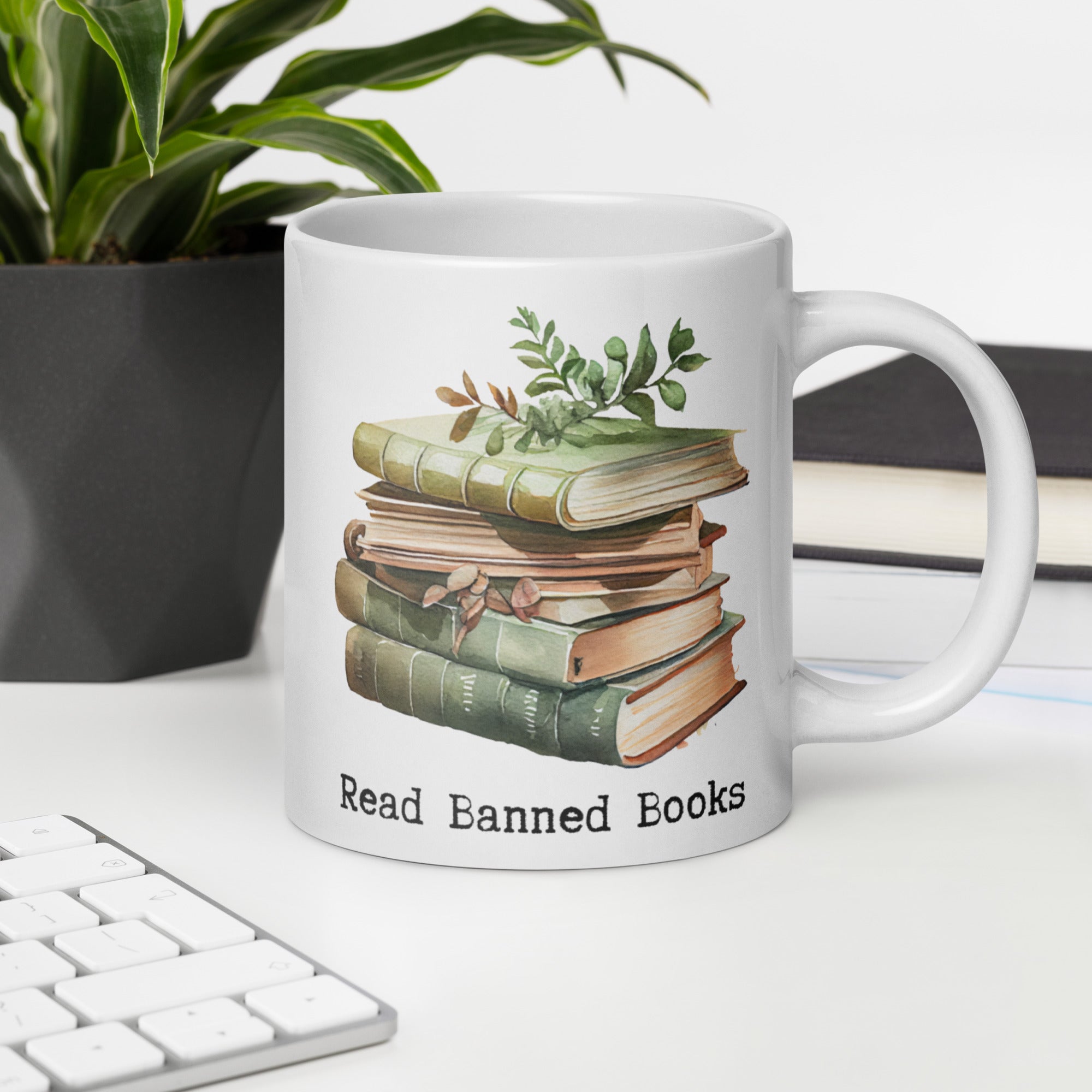 Read Banned Books - White Glossy Mug
