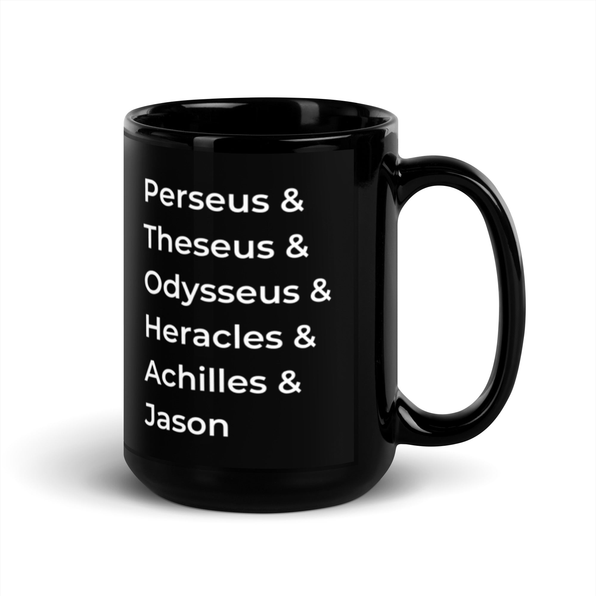 Literary Collection - Greek Heroes - Black Glossy Mug