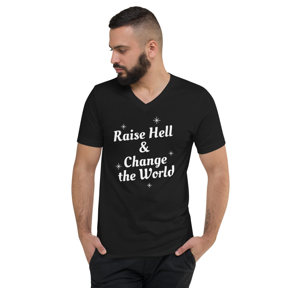 Change the World - Unisex Short Sleeve V-Neck T-Shirt