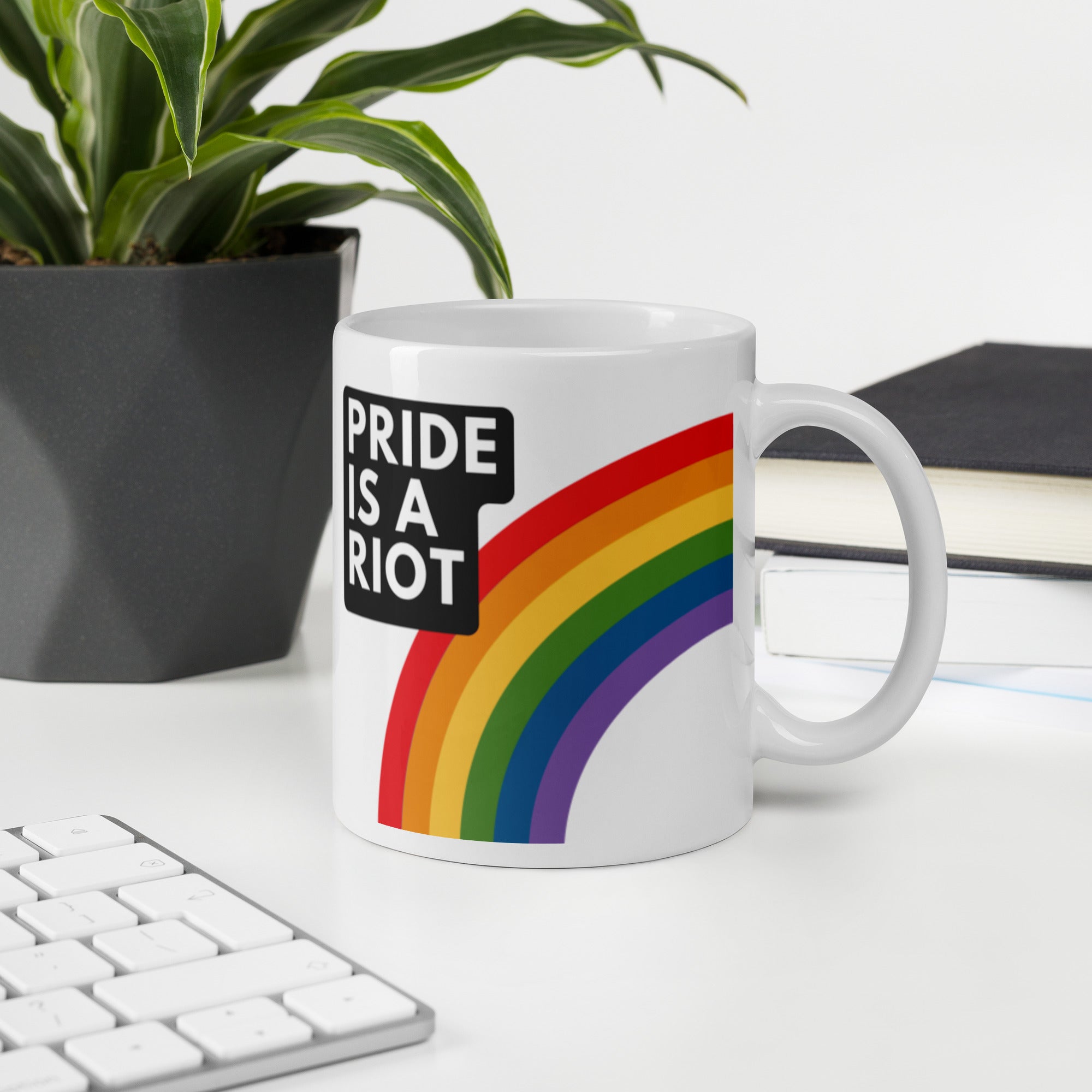 Pride Is A Riot - White glossy mug