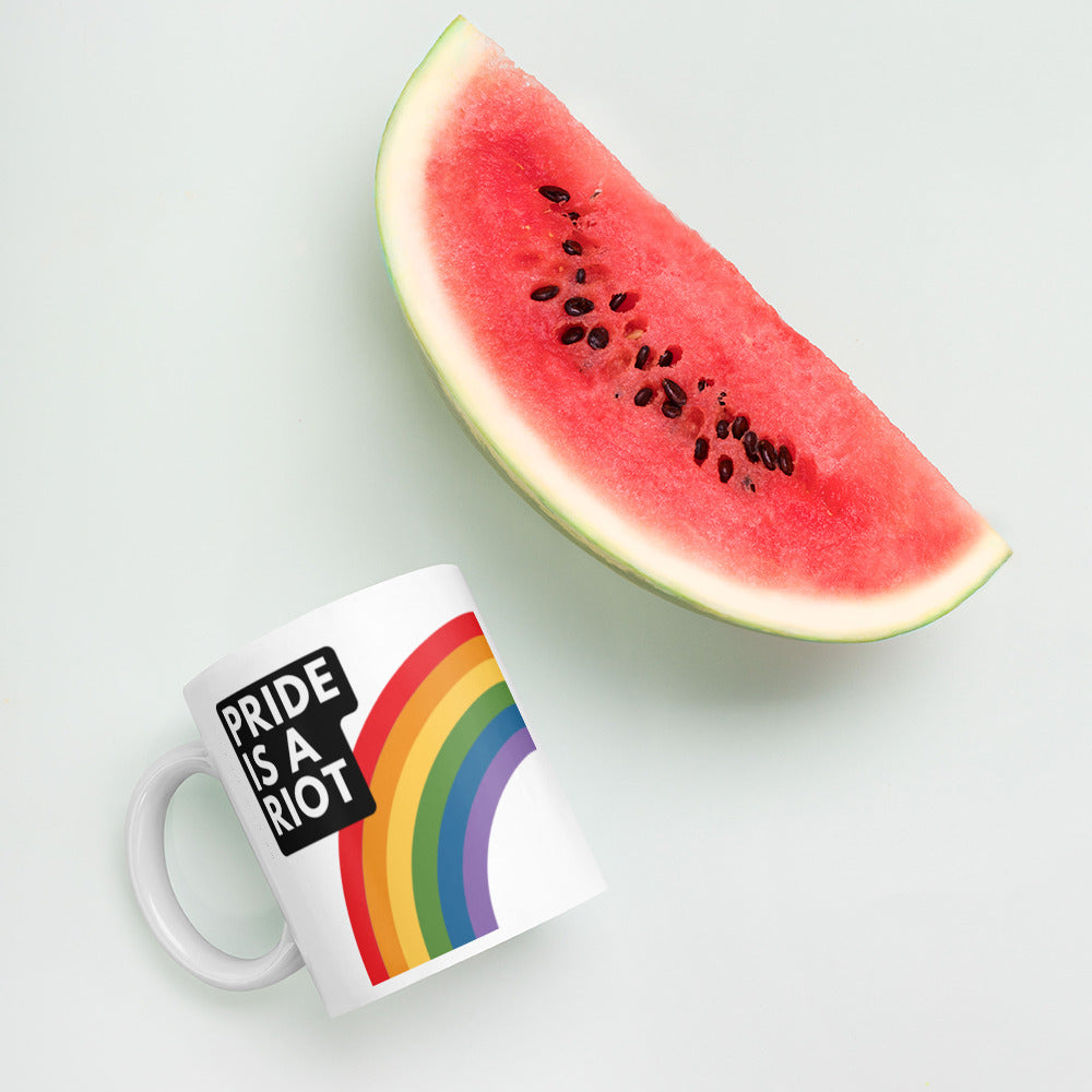 Pride Is A Riot - White glossy mug