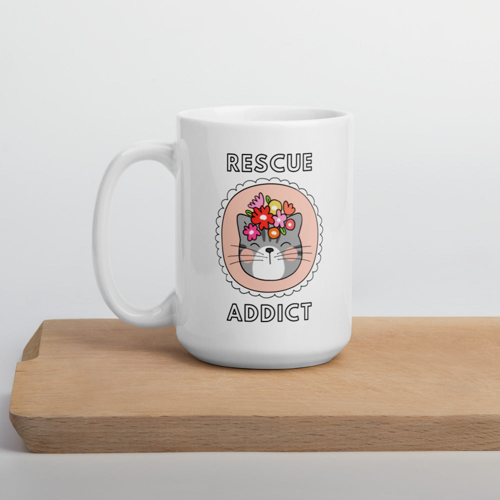 Rescue Addict - White glossy mug