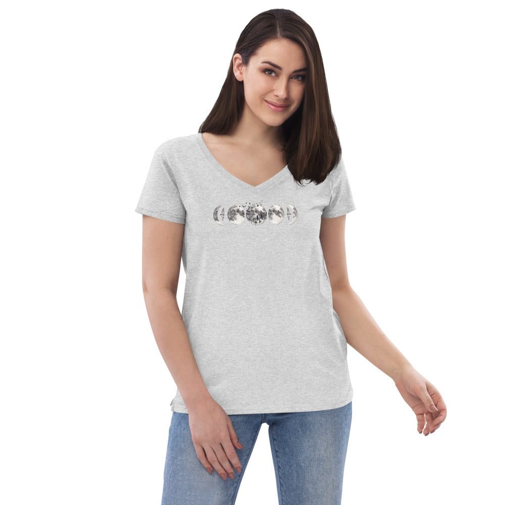 Lunar Phases - Women’s recycled v-neck t-shirt