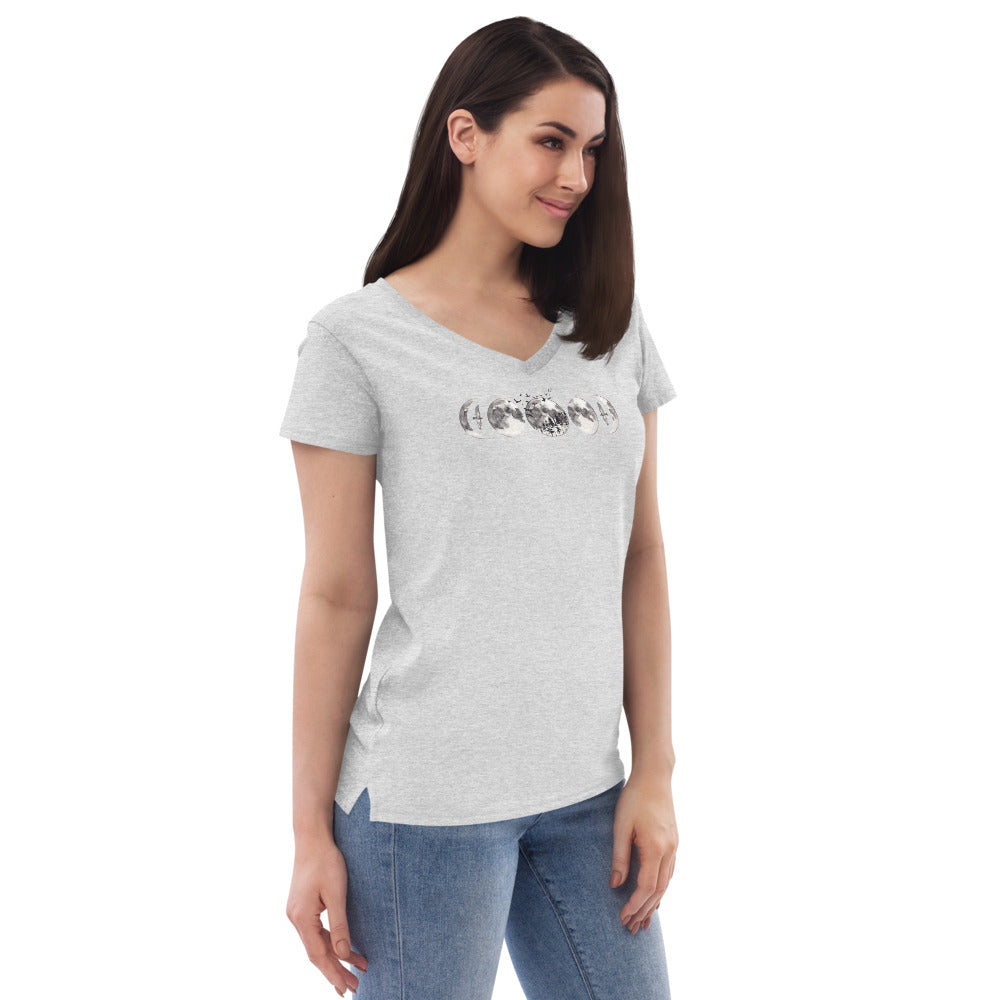 Lunar Phases - Women’s recycled v-neck t-shirt